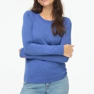 J.Crew Cotton Teddie Sweater WMNS XXS Blue Crew Neck Long Sleeve Regular Fit